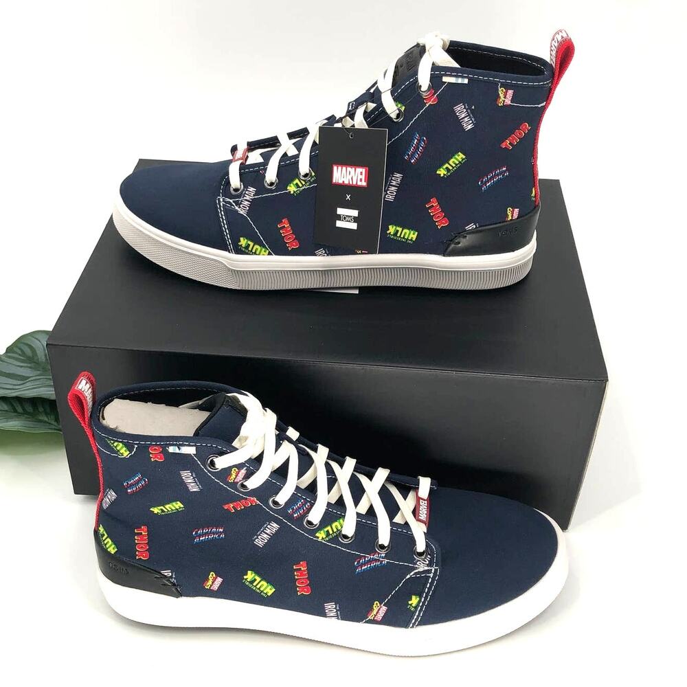 Toms Marvel Comics Blue Iron Man Logos Limited Edition Trvl Lite High Top Shoes